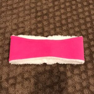 Neon pink fuzzy headband/ear warmers